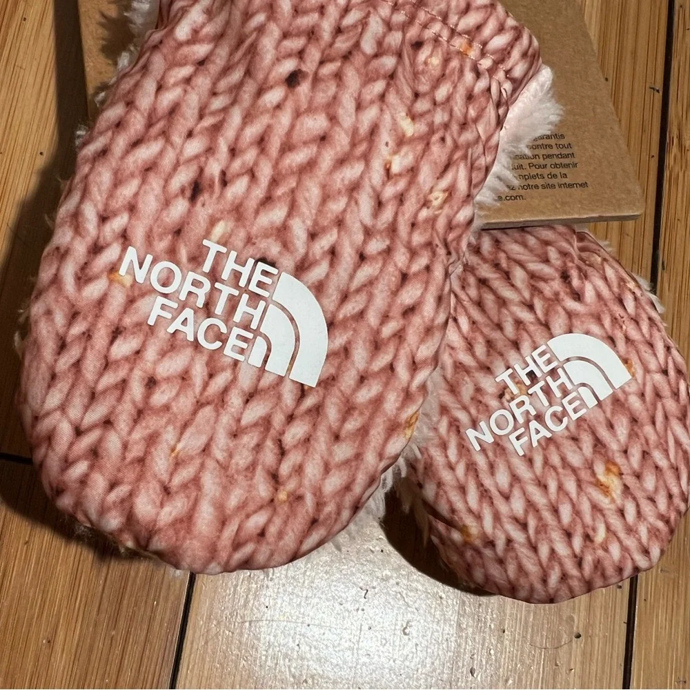The North Face Kids Pink Knit Faux-Fur Mittens
